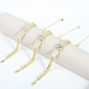 Bracelet chrétien tendance de haute qualité plaqué or 14 carats avec pierres en zircone micro-pavées CZ, charmes Pulsera San Judas Tadeo - Product Image 3
