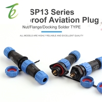 Connecteur étanche IP68 SP13 (écrou/bride/connexion) – Connecteurs de câble à 2/3/4/5/6/7/9 broches, ensemble de fiches et prises d'aviation, type soudable