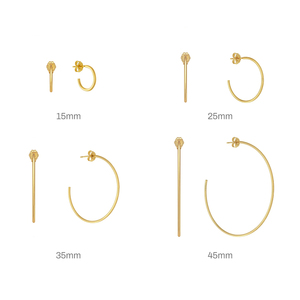 CANNER Boucles d'oreilles créoles minimalistes en argent 925, grandes et rondes, tailles multiples 15mm 25mm 35mm 45mm, personnalisables - Product Image 6