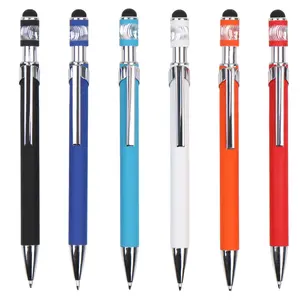 قلم حبر جاف بقضيب ألمنيوم معدني متفجر الألوان الزاهية تتحول إلى فك الضغط قلم لعبة ترويحي برأس لمس