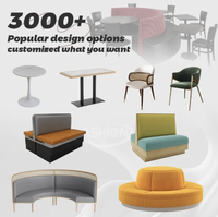Ensemble de mobilier de restaurant commercial en gros : chaise de salle à manger en bois et banquette rembourrée marron