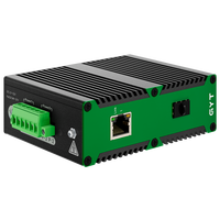 Conmutador de Red Ethernet Industrial GYT de Alto Rendimiento, 2 Puertos, 100M, Monomodo, Doble Fibra
