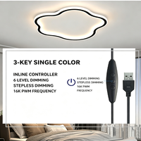 Heißer Verkauf: 3-Tasten-Einfarbiger LED-Dimmer-Schalter mit USB-Stromkabel, Stufenlose Dimmung, Fernbedienung, Kupferkabel für Lampen