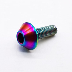 <span class=keywords><strong>Tornillo</strong></span> de cabeza de paraguas de titanio M6 <span class=keywords><strong>M8</strong></span> de grado 5 para placa de freno de disco de motocicleta pulido con estilo de tapa DIN estándar 25mm de longitud - Product Image 5