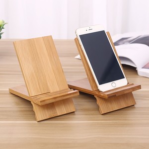 Junru Wooden Phone <b>Stand</b> 18x9x1cm Desktop Holder For Tablet And Smartphone Natural Wood Color - Product Image 1