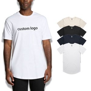 Nueva marca de moda de algodón puro suelto Fitness deportes Muscular Arc Hem verano entrenamiento hombres Camiseta de manga corta para hombre- - Product Image 1