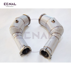 Ecnal pour Audi RS6 RS7 C8 4.0T <span class=keywords><strong>2020</strong></span>+ Downpipe en acier inoxydable SS304 avec bouclier thermique Downpipe <span class=keywords><strong>de</strong></span> performance - Product Image 2