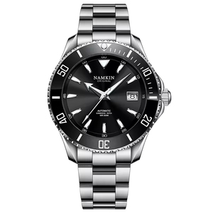 Reloj de buceo con bisel giratorio y logotipo personalizado, totalmente de acero inoxidable, automático, mecánico, para hombre, 42 mm, cristal de zafiro - Product Image 1