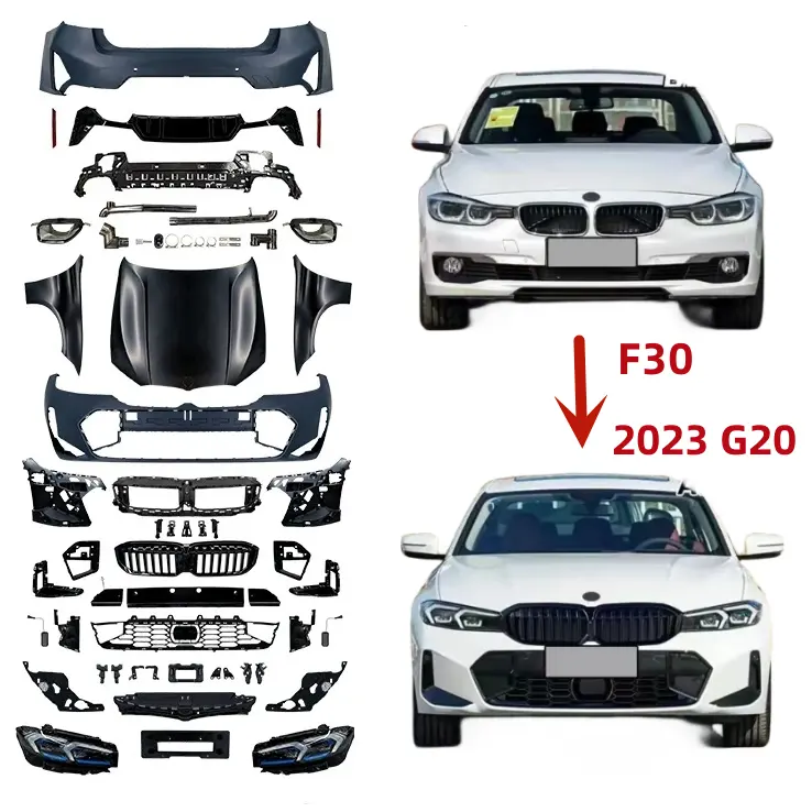 2013-2019 tahun 3seri F30 Upgrade G20 LCI Bodykit sistem Bodi otomatis 330LI 340LI bumper mobil F30 lama ke Bodykit baru G20 Facelift