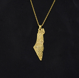 Collana Inspire Jewelry in Acciaio Inossidabile con Motivo della Moschea di Al-Aqsa, Placcata in <span class=keywords><strong>Oro</strong></span> <span class=keywords><strong>18</strong></span> <span class=keywords><strong>Carati</strong></span> su Argento - Product Image 1