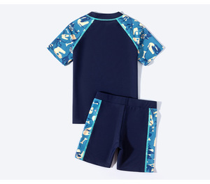 Maillot de bain d'été pour garçons, motif dessin animé, ensemble 2 pièces, séchage rapide, respirant, short de bain à manches courtes pour enfants - Product Image 5