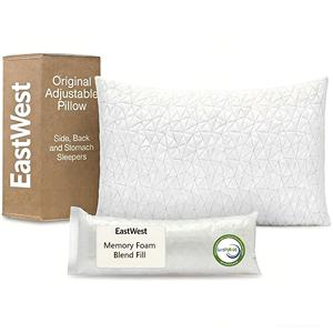 <span class=keywords><strong>Almohada</strong></span> de Espuma Viscoelástica Ajustable con Relleno Adicional, Altura Personalizable, Soporte Ergonómico para el Cuello, para Uso en Hoteles y Hogares - Product Image 1