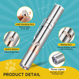 NEW USB Charging 3 in 1 Switchable Pattern of Laser Teaser <b>Cat</b> Stick <b>Toy</b> - Product Image 4