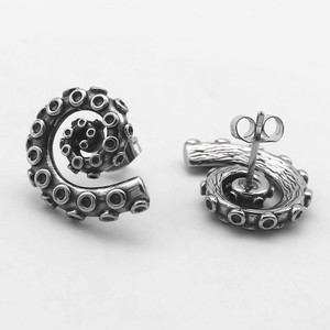 Pendientes yunnique con diseño en espiral de tentáculo de pulpo, joyería de moda de acero de titanio - Product Image 3