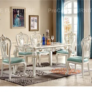 유럽 진주 백색 호화스러운 형식 공장 고전적인 가죽 식사 의자