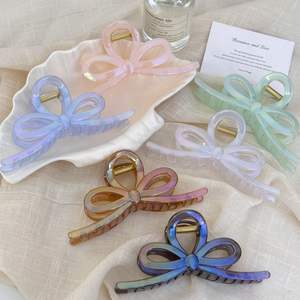 Pinza de Pelo de Sirena Colorida de 13 cm, con Lazo, Color Degradado, Plástico, Pinza de Pelo Grande con Forma de Tiburón, Accesorios para el Cabello de Mujer para Uso Diario - Product Image 1