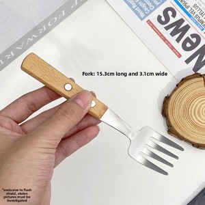 Creative Engineer Shovel-style Spoon <strong>Fork</strong> Metal Wooden Handle Light Luxury Retro Japanese-style Square-head <strong>Spade</strong> for Vintage - Product Image 6