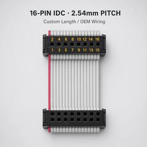כבל חשמל למודול יורורק 40 פינים של Genetic Audio, מרווח פינים 2.54 מ\"מ, סרט שטוח <span class=keywords><strong>IDC</strong></span>, אורך 300 מ\"מ, מוליך נחושת 16 גידים, PVC AWM - Product Image 2