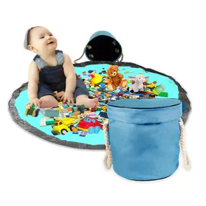 多用途可折叠帆布婴儿卡车汽车玩具和玩伴可重复使用的玩具储物袋