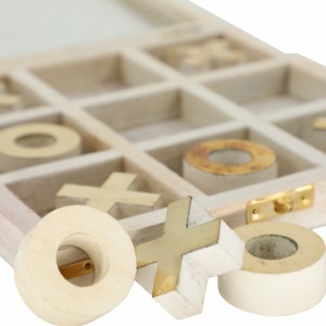 Scatola Decorativa in Legno per Gioco del Tris, Gioco da Tavolo Classico Minimalista, Decorazione per Tavolino da Caffè e Soggiorno - Product Image 5