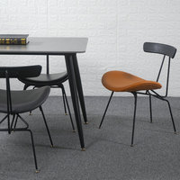 Chaise de salle à manger en métal rétro nordique, luxe léger, dossier multifonctionnel, meubles de maison design, chaise de bar ant