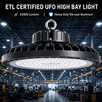 Projecteur LED UFO pour Grandes Hautesurs 100W 150W 200W Étanche IP65 120LM/W Certifié ETL pour Éclairage Industriel Entrepôt Usine Stade
