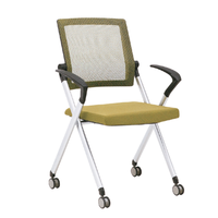 Chaise de formation roulante polyvalente avec dossier en maille, sièges imbriqués faciles à déplacer avec roulettes pour salles de classe et séminaires flexibles