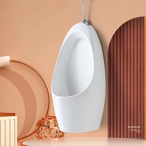 Orinatoio a parete con supporto da pavimento in ceramica con tecnologia di sensori Premium - Product Image 1