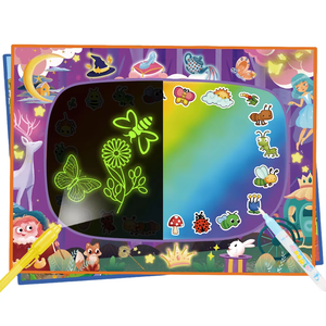 BGL 2 en 1 Aqua Magic Doodle Mat Luminous Glow in The Dark Educativo Reutilizable Pintura Agua Dibujo Mat - Product Image 1
