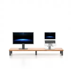 UPERGO צג Riser עם אלומיניום רגליים עבור מחשב נייד Stand הרמת לעמוד עם מארגן שולחן