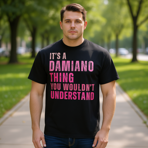 Camiseta vintage Damiano Thing You Wouldn't Understand con texto en negro y rosa - Product Image 3