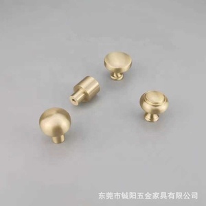 Pabrik grosir tombol kuningan pintu lemari padat menarik pintu kabinet tembaga murni Prancis menarik pintu gaya Cina baru lubang - Product Image 5