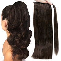 Extensions de cheveux naturels brésiliens Remy vierges non traités, les plus populaires, ondulés et lisses, pour queues de cheval et tresses, marque privée