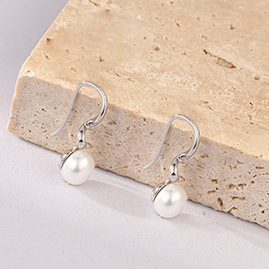 Fashion S925 Sterling Silver Freshwater Pearl Set High-End Fashionable Water Ripple Hollow Out DIY <b>Accessories</b> wholesale - Product Image 5