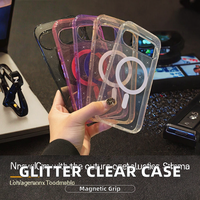 Coques de téléphone de luxe magnétiques en TPU+PC avec paillettes brillantes pour Google 10 Pro/XL/9A/8A/8Pro/9Pro/10Pro, coque arrière transparente