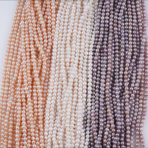 Perles d'eau douce naturelles blanches 6-7mm, forme elliptique perforée, pour collier DIY fait main, vente en gros - Product Image 1