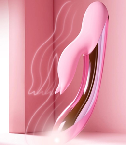 OEM人気商品 ハッピーで美しいデュアルオーラル防水ミニプライベートラベルワンドマッサージャーゲイセックストイバニーラビットバイブレーター女性向け - Product Image 2