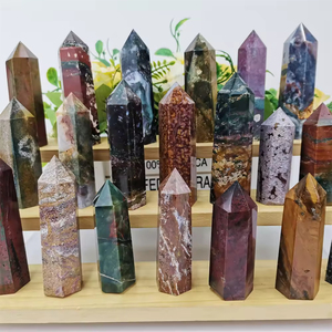 Torre de Cristal de Jaspe Oceánico Natural Pulido al por Mayor, Varita de Cristal Curativa, Espécimen Mineral de Piedra Tallada, Puntas de Cristal - Product Image 2