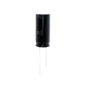Condensador de Canal de Fabricante, Aluminio, 3300UF, 20%, 50V, Radial, de Orificio Pasante, 3300 uF, EKMG500ELL332MMP1S - Product Image 1