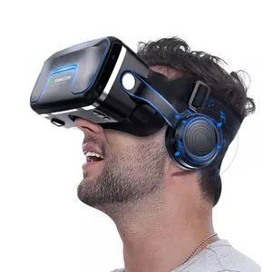 Kacamata Pintar Vr, Elektronik Cerdas Ditingkatkan Virtual Reality Hd Kacamata 3d Ponsel Headset Kacamata Vr untuk Ponsel Pintar 4.0 Inci-6 Inci
