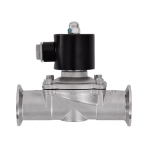 Electroválvula de Acero Inoxidable Sanitario SS316 de 12V CC/220V CA, DN15-50, Normalmente Cerrada, con Abrazadera - Product Image 1