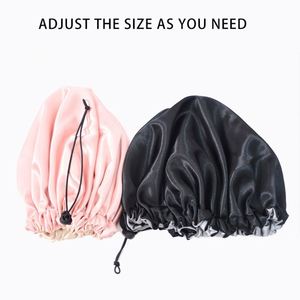 Bonnet de nuit en satin double couche réglable pour femmes, idéal pour les cheveux naturels - Vente en gros - Product Image 4