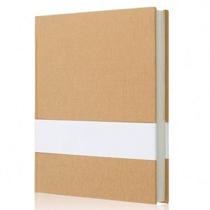 Carnet à couverture rigide en lin A5, 100 feuilles, tissu de haute qualité, agenda en promotion pour l'écriture avec dorure à chaud personnalisée - Product Image 2