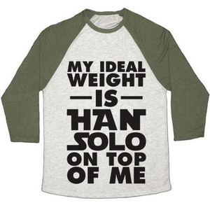 Ma taille idéale est celle de Han Solo sur mon dos, t-shirt de baseball unisexe en tissu mélangé - Product Image 2