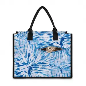 حقيبة قماشية مربوطة بالصبغة مربوطة بشعار مطبوع مخصص مع جيب داخلي للعمل غداء شاطئ للسفر