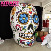 Tête de crâne en sucre gonflable personnalisée, imprimée sur mesure, directement de l'usine, ballon géant en forme de tête de squelette pour le festival d'Halloween