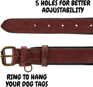 Collier pour chien en cuir réglable avec logo personnalisé en gros - Product Image 4