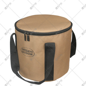 Mydays Outdoor Canvas Camping Cookware Storage Bag With Pot Cover Large Medium <b>Small</b> Outdoor <b>Bucket</b> Shape Tote Bag - Product Image 4