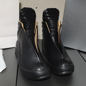 Botas de Tobillo para Hombre de Cuero Genuino, Diseño Moderno, Suela Gruesa y Suave, Botas Casuales a la Moda para Motocicleta, Aumentan la Estatura - Product Image 4
