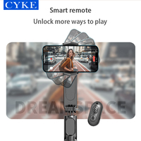 CYKE NOUVEAU Q09 Stabilisateur de téléphone pour selfie avec trépied, lumière d'appoint amovible, perche à selfie et télécommande
